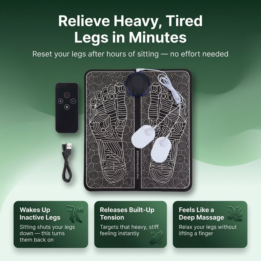 Evoraq EMS Foot Plate – Relieve Heavy, Tired Legs at Home