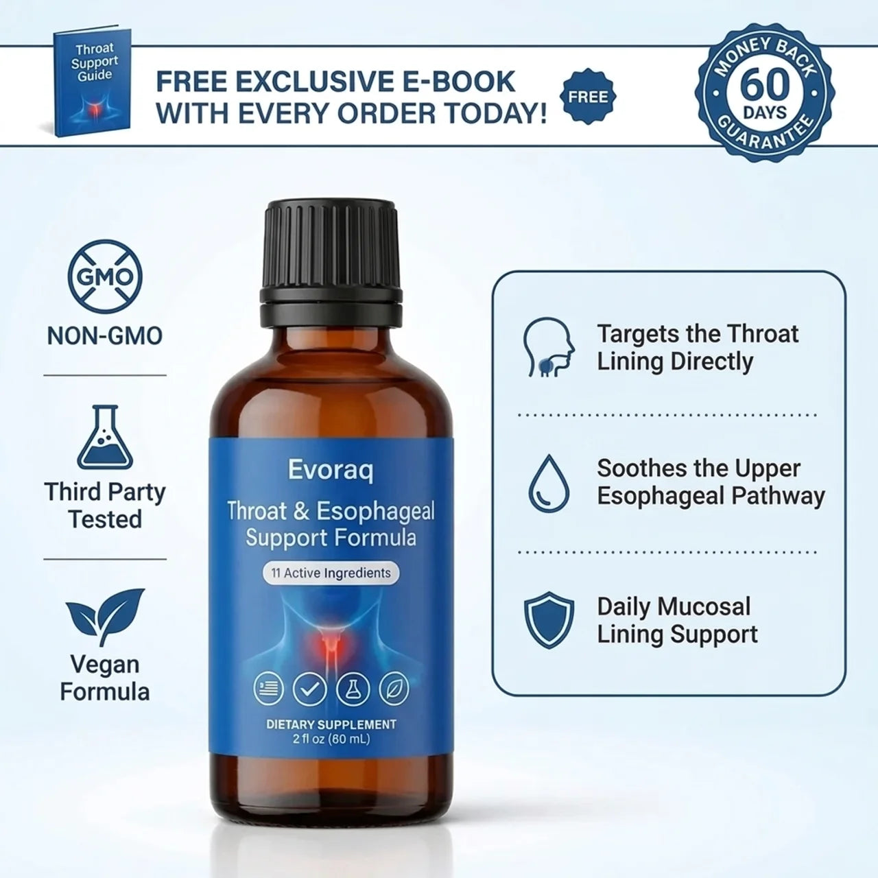 Evoraq Throat & Esophageal Support Formula